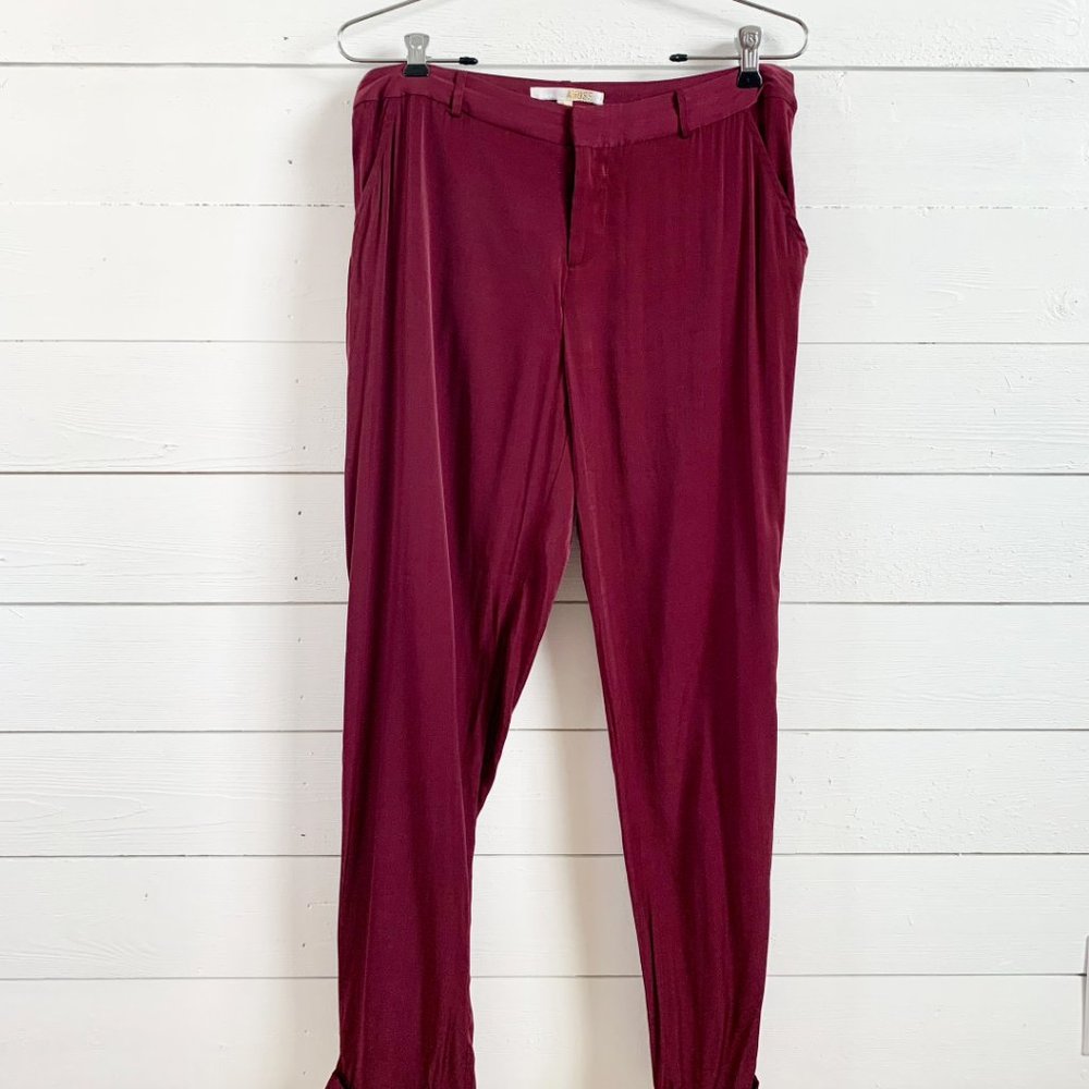 Amuse Society Silk Maroon Pants